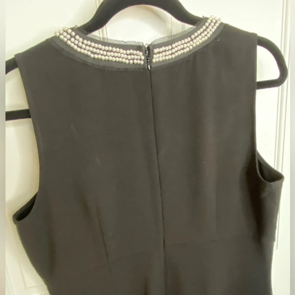 LOFT Pearl Detailed Collar Black Sheath Dress Sleeveless Cocktail Party … - Picture 10 of 12